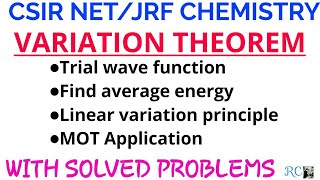 VARIATION THEOREM  WITH QUESTION SOLVING QUANTUM CHEMISTRY [upl. by Garvy]