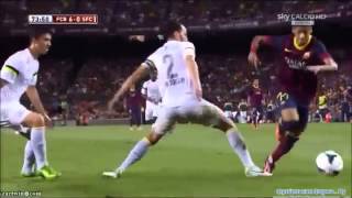 Neymar vs Santos FC ● Second Match for Barcelona  First at Nou Camp 02 08 2013 [upl. by Rexer]