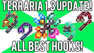 Terraria 13 All BEST Hooks How to Guide Best Grappling Hooks demizegg [upl. by Dionne952]