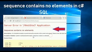 sequence contains no elements in c sql [upl. by Ezechiel]