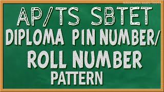 APTS SBTET Diploma PIN Number Pattern PERMANENT IDENTIFICATION NUMBERS PIN for 1st Year DIPLOMA [upl. by Ise]