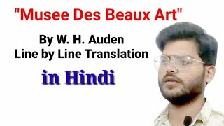 quotMusee Des Beaux Artquot by W H Auden line by line Hindi translation and explanation 2021 [upl. by Aikat]