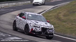 2018 Alfa Romeo Stelvio QV Spied Testing on the Nurburgring Nordschleife [upl. by Inna]