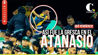 ¡VERGÜENZA Nacional vs Junior tuvo que ser suspendido por disturbios en el Atanasio  El Colombiano [upl. by Arykat]