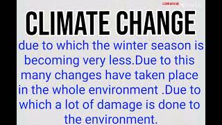 Essay on climate change paragraph on climate change in english [upl. by Melburn776]