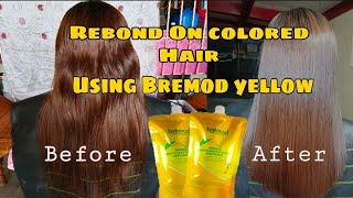 HOW TO REBOND ON COLORED HAIR USING BREMOD YELLOW elsaguadalupe203 Bremod Rebonding [upl. by Tiana]