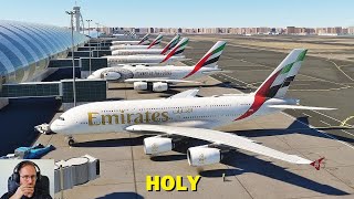 A380 IS HERE Emirates at Dubai in Microsoft Flight Simulator Full Flight with ATC [upl. by Xam]