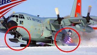 LC130 Skibird on Antarctica  Ski amp JATO Rocket Equipped Cargo Aircraft [upl. by Intruok]