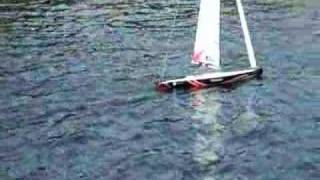 Alinghi SUI100 vs IOM Widget and IOM Topiko 18 knots [upl. by Eeraj361]