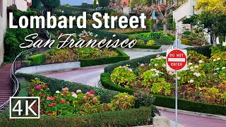 4K The Crookedest Street in The World  Lombard Street  San Francisco  Walking Tour [upl. by Sibell]