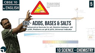 E5 Universal Indicator pH formula problems  In English Ch2 Acid Bases amp Salts CBSE 10 Chemistry [upl. by Theron]