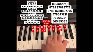 She’s So Gone piano tutorial letters and numbers [upl. by Aidyn]