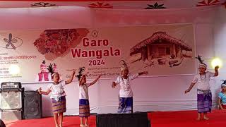 Kids Dance with Garo Song in Garo Wangala 2024 [upl. by Airdnaxila]