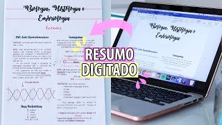 COMO FAZER RESUMO DIGITADO  Dicas de Estudo [upl. by Orlan81]