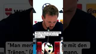 Nach dem Ausscheiden bei der EM Julian Nagelsmann kämpft mit den Tränen euro2024 nagelsmann dfb [upl. by Ylrebmic]