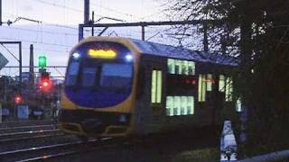 Sydney Trains  Cityrail Passenger Trains At Sunrise 162010  Australian Railways [upl. by Anaet]