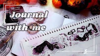 ASMR  Art Journaling 🏰Dark Red asmr scrapbooking journal creativejournaling [upl. by Sidnal]