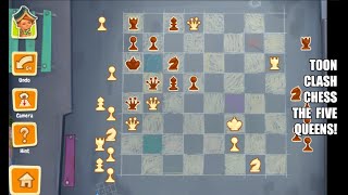 chess 4K UHDTOON CLASH CHESSPLAYED THE FRENCH DEFENCEWATCH amp LEARN THIS 5 QUEENS GAME [upl. by Sapers]