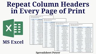 Repeat Column Headers in Every Page of Print in Excel [upl. by Nolasba189]