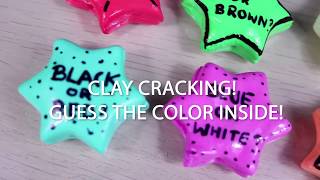 CLAY CRACKING ASMR  GUESS THE COLOR INSIDE  Satisfying Compilation Video [upl. by Alleynad]