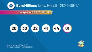 20240917 EuroMillions Lottery Results amp Winning Numbers [upl. by Aninay]