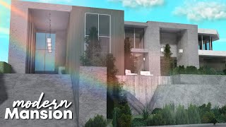 Bloxburg  Hillside Contemporary Elegant Modern Mansion  No Large Plot  Roblox [upl. by Onirefez]