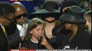 Michael Jackson Memorial  Daughter Paris Says Goodbye [upl. by Erna]