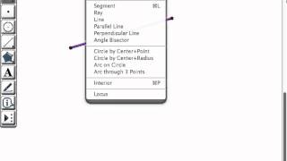 Geometers Sketchpad Constructions Midpoint using menu options [upl. by Stockmon]