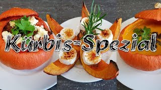 3 leckere KürbisRezepte  Kürbissuppe HokkaidoKürbis  Ziegenkäse Gefüllter Kürbis  Mori kocht [upl. by Ollecram]