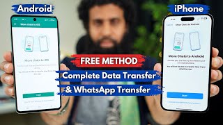 Free Method Complete Data Transfer amp WhatApp Transfer from Android to iPhone  Move to iOS WhatsApp [upl. by Clardy]