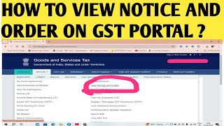 How to View and Download GST Notices and Orders on GST Portal [upl. by Shanta]