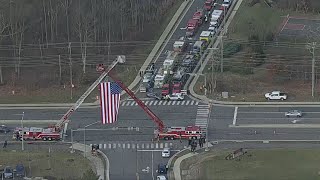 WATCH Funeral procession for fallen firefighter Trevor Brown [upl. by Noorah876]