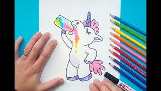 Como dibujar un unicornio paso a paso 5  How to draw a unicorn 5 [upl. by Rosemarie]