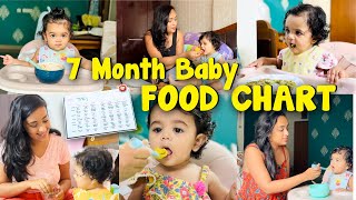 7 Month Baby Food Chart with time  Baby Diet Chart [upl. by Almena205]