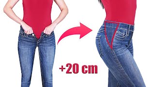 A sewing trick how to upsize jeans in the waist to fit you perfectly [upl. by Adaval603]