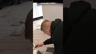 how to lay tile  herringbone pattern diy satisfying construction [upl. by Ofella]