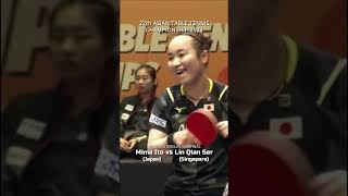 Mima Ito vs Lin Qian Ser Singapore Asian Championship 2024 👍 mimaito shorts short [upl. by Adaiha]