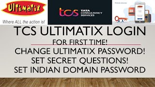 TCS Ultimatix login  TCS ultimatix password change  Set secret questions  Indian domain password [upl. by Enaelem]