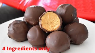 4 Ingredients peanut Butter Truffles [upl. by Steffi316]