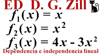 Dependencia e independencia lineal de funciones Zill 41215 [upl. by Aniuqal974]