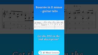 Bourrée in E minor by Bach with guitar tabs 🎸 guitartutorial guitar music [upl. by Caril]