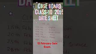 Datesheet For Cbse Board Exam 2025 CbseDatesheet 2025 Class 10 Class 10 Datesheetcbse cbse [upl. by Amathiste]