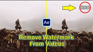 How to remove watermark from video with After Effects in 2023 content aware fill tool After Effects [upl. by Releehw]