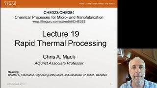 Lecture 19 CHE 323 Rapid Thermal Processing RTP [upl. by Ferrel233]