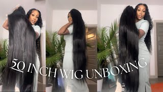 50 INCH WIG UNBOXING FULL 13X6 LACE FRONT HUMAN HAIR ALIEXPRESS WIG SUPER THICK [upl. by Juliano]