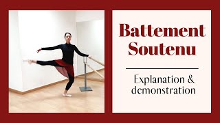 BATTEMENT SOUTENU All possible variations demonstrated at the barre [upl. by Cutlor884]