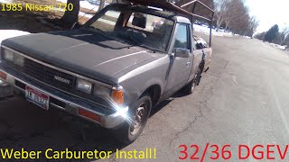 1985 Nissan 720  Weber Carburetor Installation Tutorial [upl. by Slaughter]