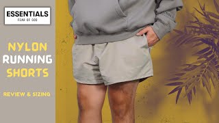 Fear Of God Essentials Nylon Running Shorts Review  Smoke 2022 [upl. by Haidadej]