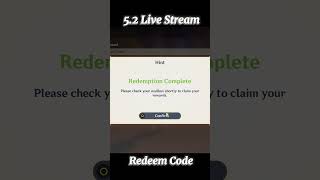 Genshin 52 Live Stream Redeem Codes 🤩 genshinimpact genshin kazuha nahida redeemcode shorts [upl. by Namara510]