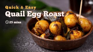 Quail Egg Roast  Kerala Quail Egg Roast Roast  Street Food Recipes  Snack Recipes  Cookd [upl. by Norword]